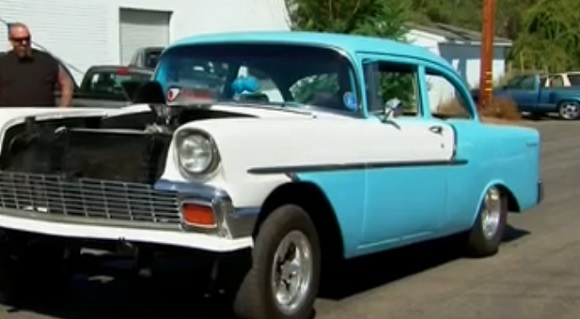 1950s Chevy blue and white.