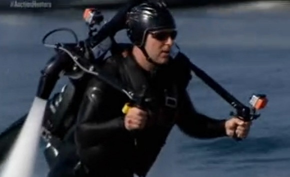 Allen Haff in water with jetpack.