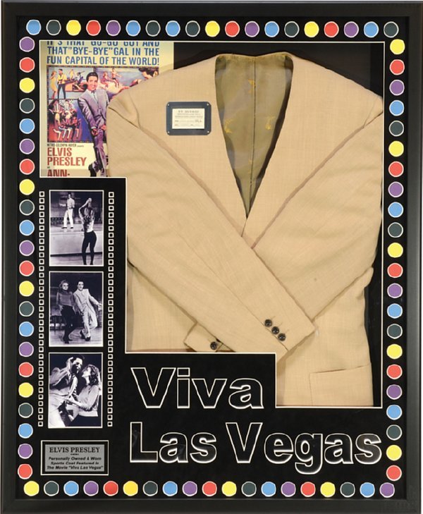 Brown Jacket worn by Elvis Presley in movie Viva Las Vegas sold at auction.