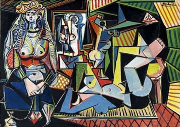 Multi-hued painting of nude women by Picasso sold at auction.