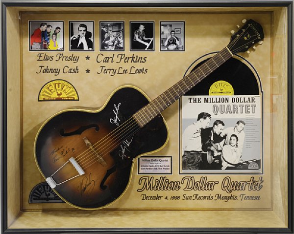Million Dollar Quartet Guitar signed by Elvis Presley sold at Graceland auction.
