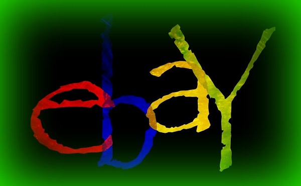 eBay logo on green background.