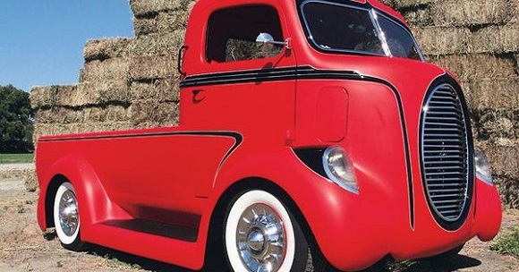 1940 Red Ford Truck.