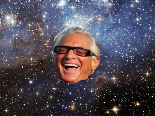 Barry Weiss head in the middle of stars in the sky.