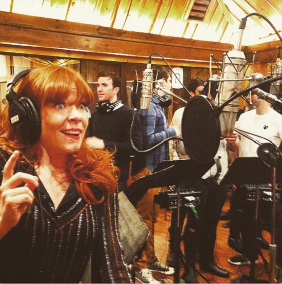 Candy Olsen in recording studio for An American in Paris cast album recording.